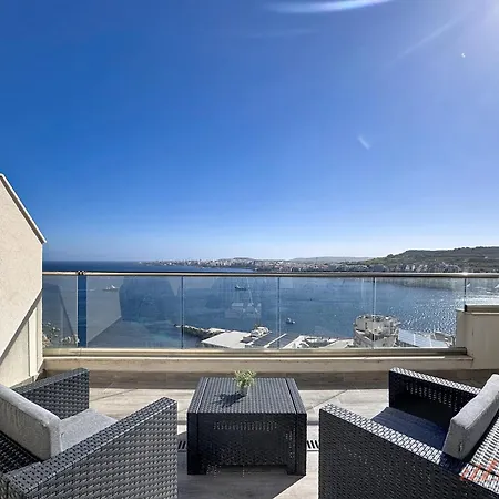 Stylish Seaview Retreat In St Pauls Bay דירה *